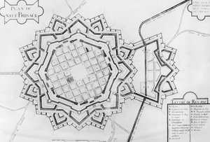Mappa e fortificazioni di Neuf-Brisach